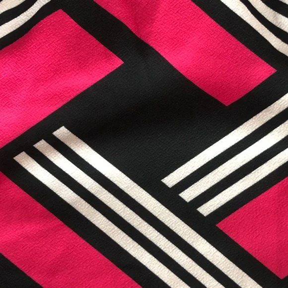 SHEIN Curve size 3X Casi Pink Black Geometric Clasi High Waist Color Block Skirt - Picture 5 of 6